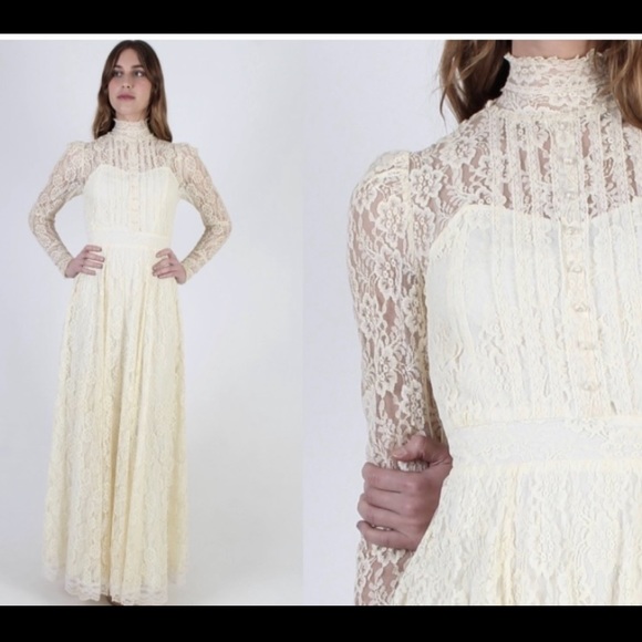 Vintage Dresses & Skirts - Vintage Wedding Dress, Boho Wedding Dress, Rustic, Cottagecore